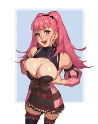 1girls big_breasts breasts cleavage female female_only fire_emblem fire_emblem:_three_houses fringe heavy_breasts hilda_valentine_goneril holding_breast looking_at_viewer nintendo pale-skinned_female petite pink_eyes pink_hair rizdraws source_request thighhighs twintails rating:Questionable score:417 user:big_dicking