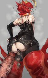 1boy 1girls absurd_res anal_beads anal_insertion armwear ass ass_focus bar_censor big_ass big_butt black_lipstick blonde_hair blue_eyes boots censor_bar censored clothed clothes eye_contact female game_freak grey_background hand_on_hip high_resolution huge_cock lipstick lipstick_on_penis looking_at_viewer looking_back mela_(pokemon) nintendo nuezou penis pokemon pokemon_(game) pokemon_sv red_hair ripped_clothing short_hair simple_background skin_tight standing team_star thick_thighs thighs tight_clothing tight_pants two_tone_hair veiny_penis very_high_resolution rating:Explicit score:109 user:Cursedcrow