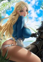 1girls artist_name artist_signature ass big_breasts blonde_hair blue_eyes blush blushing_profusely breasts breath_of_the_wild clothing curvy day detailed_background eye_contact female female_focus female_only fully_clothed horseback_riding hylian hylian_ears large_breasts light-skinned_female light_skin long_ears long_hair looking_at_viewer nintendo oscuroii outdoors outside pale_skin panties pointy_ears pov_eye_contact princess_zelda realistic riding_horse sideboob sitting sitting_down solo solo_female solo_focus tagme the_legend_of_zelda thick_thighs thighs twitter_username underwear voluptuous white_panties white_underwear zelda_(breath_of_the_wild) rating:Questionable score:176 user:InstantNoodulz