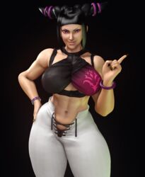 1girls 3d banskinator black_background capcom female female_only juri_han looking_at_viewer solo street_fighter street_fighter_v urbanator rating:Questionable score:151 user:CreepYipi