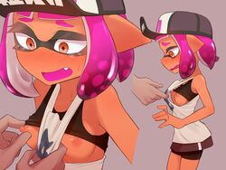 assisted_exposure dark_skin female female_only inkling inkling_girl nintendo organ_rn pink_hair small_breasts splatoon splatoon_2 rating:Explicit score:184 user:HarshPancake