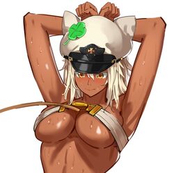 1girls armpits big_breasts dark-skinned_female female guilty_gear ramlethal_valentine sexy_armpits simplecar solo sweat tagme underboob rating:Explicit score:173 user:foxzephyr