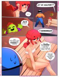 aged_up brawl_stars censor_bar comic el_primo_(brawl_stars) flat_chest jessie_(brawl_stars) lilatole red_hair small_breasts spanish_text tagme rating:Explicit score:127 user:Who_ate_pies