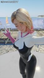 blonde_hair eyebrow_piercing fortnite gwen_stacy marvel marvel_comics silver2299 spider-gwen spider-gwen_(fortnite) spider-man:_into_the_spider-verse spider-man_(series) rating:Explicit score:72 user:Wisp2299