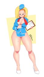 1girls android_18 blonde blonde_female blonde_hair blonde_hair_female blue_eyes cleavage curvy dragon_ball erect_nipples female high_heels huge_areolae huge_ass huge_breasts lunaexhabbitix puffy_nipples short_hair thick_lips voluptuous wide_hips yellow_hair rating:Explicit score:79 user:KillyWilly