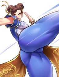 1girls absurd_res absurdres asian asian_female ass ass_focus big_ass big_butt bracelet bracelets brown_eyes brown_hair cameltoe capcom chun-li curvy double_bun dracksart fat_ass female female_focus female_only hair_bun hair_buns hair_ribbon hi_res high_resolution highres large_ass light-skinned_female light_skin low-angle_view mature mature_female milf simple_background solo solo_female solo_focus stance street_fighter street_fighter_6 tagme thick_ass thick_thighs thighs viewed_from_below voluptuous white_background rating:Questionable score:110 user:InstantNoodulz