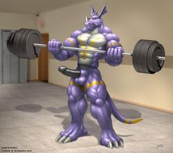 1boy 2008 balls braford digimon dragoneer_(character) erection exercise furry male male_only muscles penis scalie sheath solo weightlifting rating:Explicit score:13 user:bot