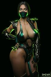 1girls 3d absurd_res black_background black_hair breasts cleavage female female_only hi_res jade_(mortal_kombat) large_breasts long_hair looking_away mask mortal_kombat mortal_kombat_11 ponytail smz-69 solo thick_thighs thighs wide_hips rating:Questionable score:171 user:MegaPint