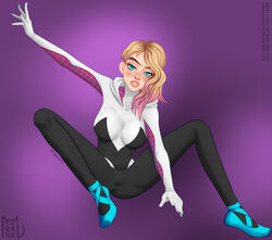 1girls 2d blonde blonde_hair bodysuit digital_media_(artwork) eyebrow_piercing female female_focus female_only fortnite gwen_stacy marvel solo spider-gwen spider-gwen_(fortnite) spider-man:_into_the_spider-verse tagme two_tone_hair tyrana watermark rating:Explicit score:14 user:BluePhantoms