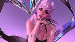 1girls big_breasts cleavage evelynn female female_only k/da_evelynn k/da_series league_of_legends light-skinned_female light_skin looking_at_viewer medium_breasts nixeu painting_(artwork) solo succubus yellow_eyes rating:Questionable score:53 user:deleted8863