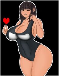 alternate_version_available big_ass big_breasts big_butt bikini black_bikini brown_hair cleavage closed_eyes crazypearl frisk hourglass_figure long_hair thick_thighs undertale undertale_(series) rating:Questionable score:28 user:reese66