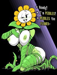 1girls 2d breasts edit english_text female female_only flora_fauna flower flower_girl flowey_the_flower humanoid nipples peddles plant plant_girl plantie rule_63 solo solo_female sunflower talking text thewill under(her)tail undertale undertale_(series) winking rating:Explicit score:161 user:poopie123123