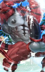 2022 abs anthro arcanine beach biceps blush cum cumming furry gay hyper hyper_balls hyper_genitalia hyper_penis hyper_testicles incineroar magangz male male_focus male_only muscle muscles muscular muscular_arms muscular_ass muscular_back muscular_legs muscular_male muscular_thighs nintendo nipples ocean pecs pokemon pokemon_(species) speedo tentacle veins veiny_penis water rating:Explicit score:15 user:shadac