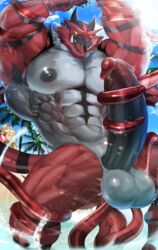 2022 abs anthro arcanine beach biceps blush cum cumming furry gay hyper hyper_balls hyper_genitalia hyper_penis hyper_testicles incineroar magangz male male_focus male_only muscle muscles muscular muscular_arms muscular_ass muscular_back muscular_legs muscular_male muscular_thighs nintendo nipples ocean pecs pokémon_(species) pokemon pokemon_(species) speedo tentacle veins veiny_penis water rating:Explicit score:12 user:shadac