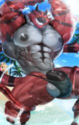 2022 abs anthro arcanine beach biceps blush cum cumming furry gay hyper hyper_balls hyper_genitalia hyper_penis hyper_testicles incineroar magangz male male_focus male_only muscle muscles muscular muscular_arms muscular_ass muscular_back muscular_legs muscular_male muscular_thighs nintendo nipples ocean pecs pokémon_(species) pokemon pokemon_(species) speedo tentacle veins veiny_penis water rating:Explicit score:25 user:shadac