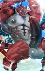 2022 abs anthro arcanine beach biceps blush cum cumming furry gay hyper hyper_balls hyper_genitalia hyper_penis hyper_testicles incineroar magangz male male_focus male_only muscle muscles muscular muscular_arms muscular_ass muscular_back muscular_legs muscular_male muscular_thighs nintendo nipples ocean pecs pokemon pokemon_(species) speedo tentacle veins veiny_penis water rating:Explicit score:28 user:shadac