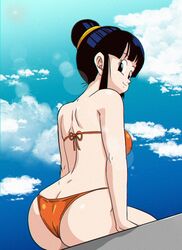 1girls ass bikini chichi dragon_ball dragon_ball_z female female_only looking_back milf popblackcherry shounen_jump solo rating:Explicit score:142 user:chomek