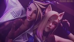 2boys 2girls 3d ahri akali animated asian asian_female blender blonde_hair blue_eyes blue_hair brown_eyes choker clothed cum cum_covered cum_in_mouth cum_on_face cumshot dark-skinned_male dark_skin ejaculation erection facial fellatio female huge_cock interracial k/da_all_out_ahri k/da_all_out_akali k/da_all_out_series k/da_series large_penis league_of_legends long_hair looking_at_another looking_at_viewer looking_pleasured lube male multicolored_hair multiple_boys multiple_girls multiple_penises no_sound oil oiled_skin open_mouth polished-jade-bell pov pov_eye_contact riot_games teeth tied_hair tongue tongue_out video rating:Explicit score:279 user:tobalproq