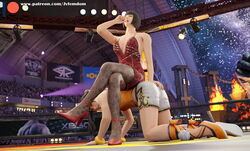 2girls 3d 3d_(artwork) absurd_res anna_williams beaten black_hair blender brown_eyes brown_hair catfight crossed_legs dominant dominant_female domination dominatrix dress female_domination femdom fight fighting_ring hand_on_ass hand_on_butt helpless highres human_furniture humiliation jvfemdom laugh laughing legs lezdom ling_xiaoyu minidress objectification on_all_fours pain pantyhose red_heels red_shoes ryona short_hair sitting sitting_down sitting_on_person tekken tekken_7 thick_thighs thighs twintails yuri rating:Explicit score:37 user:Jvfemdom