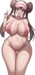 1girls absurd_res alternate_body_type alternate_breast_size bikini blue_eyes breasts brown_hair female game_freak hi_res hips huge_breasts jasony light-skinned_female light_skin nintendo pink_bikini pokemon pokemon_bw2 rosa_(pokemon) thick_thighs thigh_gap thighs twin_buns twintails wide_hips rating:Questionable score:207 user:Azure_Shadow