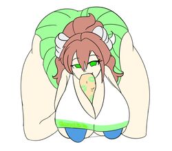 1girls alternate_breast_size big_breasts breasts cheerleader doctordrawnass doki_doki_literature_club fellatio female green_eyes green_lipstick green_lipstick_mark_on_penis huge_ass huge_breasts large_breasts lipstick lipstick_mark lipstick_on_penis monika_(doki_doki_literature_club) paizuri_lead_by_female straight rating:Explicit score:91 user:deleted9345