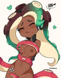 1girls breasts closed_eyes consensual_tentacles cremanata cute dark-skinned_female dark_skin female marina_(splatoon) mole mostly_nude navel navel_piercing nintendo octoling outerwear pussy smile speech_bubble splatoon splatoon_2 tagme tentacle tentacle_hair tentacle_masturbation white_background rating:Explicit score:317 user:Tricco