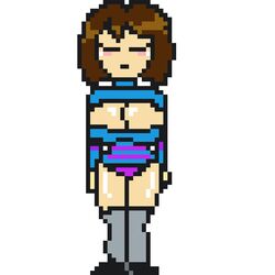 1girls 2d big_breasts brown_hair brown_hair_female cleavage closed_eyes female female_only frisk panties pixel pixel_art pixelated solo solo_female sunnie_ku thick_thighs undertale undertale_(series) rating:Explicit score:14 user:reese66