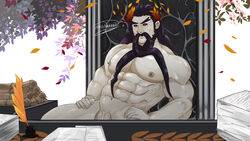 1male abs bigbaraboi black_hair facial_hair hades_(game) hades_(hades) male male_focus male_only muscular muscular_male rating:Explicit score:5 user:Pakopop