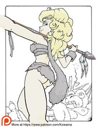  animal_skin ass ass_focus ayla_(chrono_trigger) blonde_hair cavewoman chrono_trigger kowaina.scary spear  rating:explicit score: user:kowaina