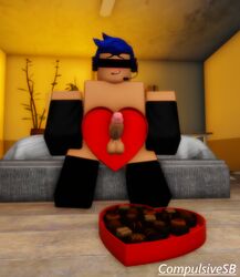  1male 3d bed bedroom chocolate compulsivesb exhibition exhibitionism exhibitionist femboy gay roblox roblox_avatar robloxian showing_off showing_penis shy shy_smile smile smiling_at_viewer tagme valentine valentine's_day  rating:explicit score: user:compulsivesb