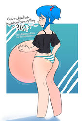  belly_bulge belly_expansion bloated bloated_belly bloated_stomach bloated_tummy bloating nitori_kawashiro stuffed_belly touhou vexedremi  rating:explicit score: user:tiller609