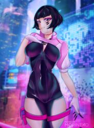  1girls athletic athletic_female big_breasts cd_projekt_red cyberpunk:_edgerunners cyberpunk_2077 female female_only light-skinned_female light_skin morineko navel netflix russian russian_girl sasha_yakovleva studio_trigger thick_thighs  rating:questionable score: user:deleted8863