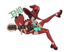 1girls bigbossrequiem breasts_out female glasses green-tinted_eyewear guilty_gear guitar hat i-no large_breasts nipple_slip pose smile solo sunglasses tinted_eyewear white_background rating:Explicit score:24 user:manage