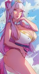 1girls ass_focus ass_out big_ass bottomless breasts bubble_butt female female_only himmely huge_breasts league_of_legends light-skinned_female light_skin looking_at_viewer nipple_bulge spirit_blossom_series spirit_blossom_syndra syndra rating:Explicit score:104 user:deleted8863