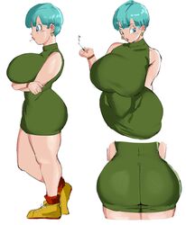 1girls big_ass big_breasts blue_eyes blue_eyes_female blue_hair bulma_briefs cigarette dragon_ball dragon_ball_z female female_only holding_cigarette huge_ass huge_breasts milf panarandom smoke smoking solo solo_female toei_animation rating:Explicit score:204 user:Alta123