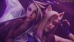 2boys 2girls 3d ahri akali animated blender blonde_hair blue_eyes blue_hair brown_eyes choker closed_eyes clothed cum cum_covered cum_in_mouth cum_on_face cumshot dark-skinned_male dark_skin ejaculation erection facial female huge_cock interracial k/da_ahri k/da_akali k/da_all_out_series k/da_series kaliethva large_penis league_of_legends long_hair looking_at_another looking_at_viewer looking_pleasured lube male missmauveva moaning multicolored_hair multiple_boys multiple_girls multiple_penises oil oiled_skin open_mouth polished-jade-bell pov pov_eye_contact riot_games sound teeth tied_hair tongue tongue_out video voice_acted rating:Explicit score:961 user:Brillent12