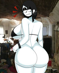 1girls ass big_ass big_breasts black_hair bottomless bra bracelet breasts bubble_butt dat_ass ear_piercing fat_ass female female_only goth huge_ass indoors looking_at_ass looking_at_self looking_back piercing saltynoodles solo thick_ass thick_thighs veronica_(saltynoodles) wide_hips rating:Questionable score:111 user:Rex_Hollins