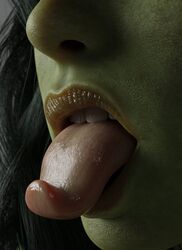 1girls 3d 3d_(artwork) close-up female female_only green_skin hulk_(series) kisxsfm lips marvel marvel_comics mouth_close-up mouth_shot realistic she-hulk solo tongue tongue_out rating:Safe score:220 user:KIngPiccolo