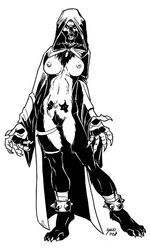  anthro black_and_white breasts canine female goth monochrome nude piercing pussy solidasp solo wolf  rating:explicit score: user:bot