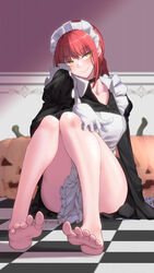 1girls absurd_res apron braided_hair breasts chainsaw_man choker collared_dress dress eyelashes eyeliner feet female female_focus female_only frills gloves halloween hi_res lipstick long_hair maid maid_headdress maid_uniform makeup makima_(chainsaw_man) red_hair sitting solo thick_thighs thighs toes yamauticomy yellow_eyes rating:Questionable score:112 user:Yappomi