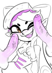 1girls 2boys big_penis blush callie_(splatoon) clothed_female_nude_male female inkling iseenudepeople male nintendo one_eye_closed penis smile splatoon squid_sisters veiny_penis rating:Explicit score:91 user:owo64