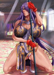 1girls big_breasts breasts china_dress chinese_clothes haikawa_hemlen huge_breasts ikkitousen kan'u_unchou large_breasts long_hair massive_breasts open_mouth pantyshot pantyshot_(kneeling) pelvic_curtain solo voluptuous rating:Explicit score:39 user:ZERO967