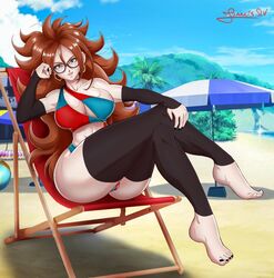 1girls abs android_21 android_21_(human) ass athletic_female beach big_ass big_breasts breasts curvy curvy_female dragon_ball dragon_ball_fighterz dragon_ball_super dragon_ball_super_super_hero fit_female francis_slv leg_sleeves legwear milf muscular muscular_arms muscular_female sitting_down sitting_on_chair six_pack thick_thighs thighhighs vomi_(dragon_ball) rating:Questionable score:189 user:mxfix_mxbbin