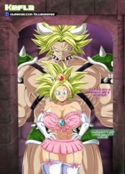 1girl1boy 1girls abs alien alien_girl alternate_breast_size alternate_timeline belly belly_button big_breasts big_hair big_thighs blue_eyes bluegraves blush bowser bowser_(cosplay) bracelet bracelets breasts broly broly_(dragon_ball_z)_1993 brown_skin busty cleavage clothed cosplay crossover crown curvaceous curvy curvy_figure dragon_ball dragon_ball_super dragon_ball_xenoverse dragon_ball_z earrings female fusion future gloves green_eyes green_hair halloween halloween_costume harness holidays horns hourglass hourglass_figure huge_breasts huge_thighs kefla large_breasts leggings legs looking_at_viewer mario_(series) multiverse muscular muscular_female muscular_male nipples open_clothes open_mouth parody pink_clothes pink_clothing pool poolside potara_earrings princess princess_peach princess_peach_(cosplay) revealing_clothes shell shounen_jump shy size_difference skirt slim_waist smile spiky_hair sports_bra super_saiyan super_saiyan_2 sweat sweatdrop thick_thighs thighs universe_6 voluptuous wavy_hair wide_hips rating:Explicit score:89 user:DBgirls457