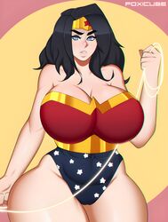 abs amazon big_breasts black_hair blue_eyes breasts busty cleavage costume curvy dc_comics female female_only foxicube huge_breasts huge_thighs hyper_hourglass large_breasts large_thighs lasso_of_truth leotard long_hair massive_thighs superhero_costume superheroine thick_thighs thunder_thighs thunderthighs voluptuous wide_hips wonder_woman wonder_woman_(series) rating:Safe score:175 user:Updeetz