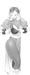 1girls big_breasts blush bra breasts breasts_out busty capcom chinese_clothes chun-li closed_eyes conto female female_only highres large_breasts legs monochrome pantyhose street_fighter thighs underwear rating:Explicit score:56 user:spk120