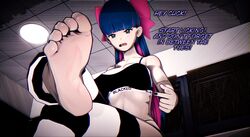 1girls 3d barefoot black_fingernails blacked blacked_clothing feet female femdom foot_fetish foot_focus foot_worship goth gothic_lolita green_eyes koikatsu looking_at_viewer open_mouth panty_&_stocking_with_garterbelt pov pov_eye_contact pov_feet self_upload sic_phuck soles sports_bra stocking_anarchy striped_thighhighs text thighhighs toes underwear rating:Explicit score:43 user:SicPhuck