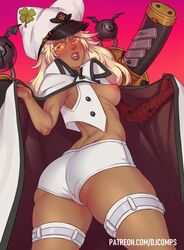 1girls areolae blonde_hair breasts dark-skinned_female dark_skin djcomps female female_focus female_only fizzz guilty_gear long_hair looking_back nipples ramlethal_valentine rating:Explicit score:123 user:souzm