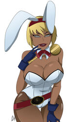 1girls 2d alien alien_girl bell_haircut big_ass big_breasts blonde_hair blue_eyes bob_cut breasts bunny_ears bunnygirl bunnysuit bursting_breasts busty cleavage cleavage_cutout costume curvaceous curvy curvy_figure dc_comics dcau eyebrows eyelashes eyes female female_only galatea ghostlessm hair hero heroine hips hourglass_figure huge_breasts humanoid hypnosis justice_society_of_america kara_zor-el karen_starr kryptonian large_breasts legs leotard lower_body medium_hair outfit power_girl seductive_pose sensual short_hair solo strapless_leotard superhero superheroine superman_(series) thick thick_legs thick_thighs thighs upper_body voluptuous white_leotard wide_hips rating:Explicit score:204 user:ShadowPain