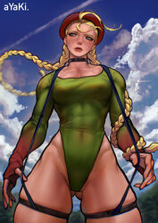 1girls ayaki777 beret blonde_hair breasts cammy_white clothed female female_only fully_clothed leotard outdoors skindentation solo standing street_fighter rating:Questionable score:100 user:upgrade